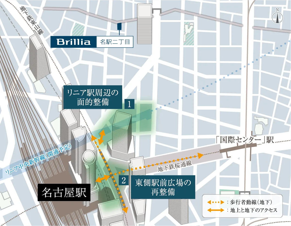 名古屋駅周辺概念図(※1)